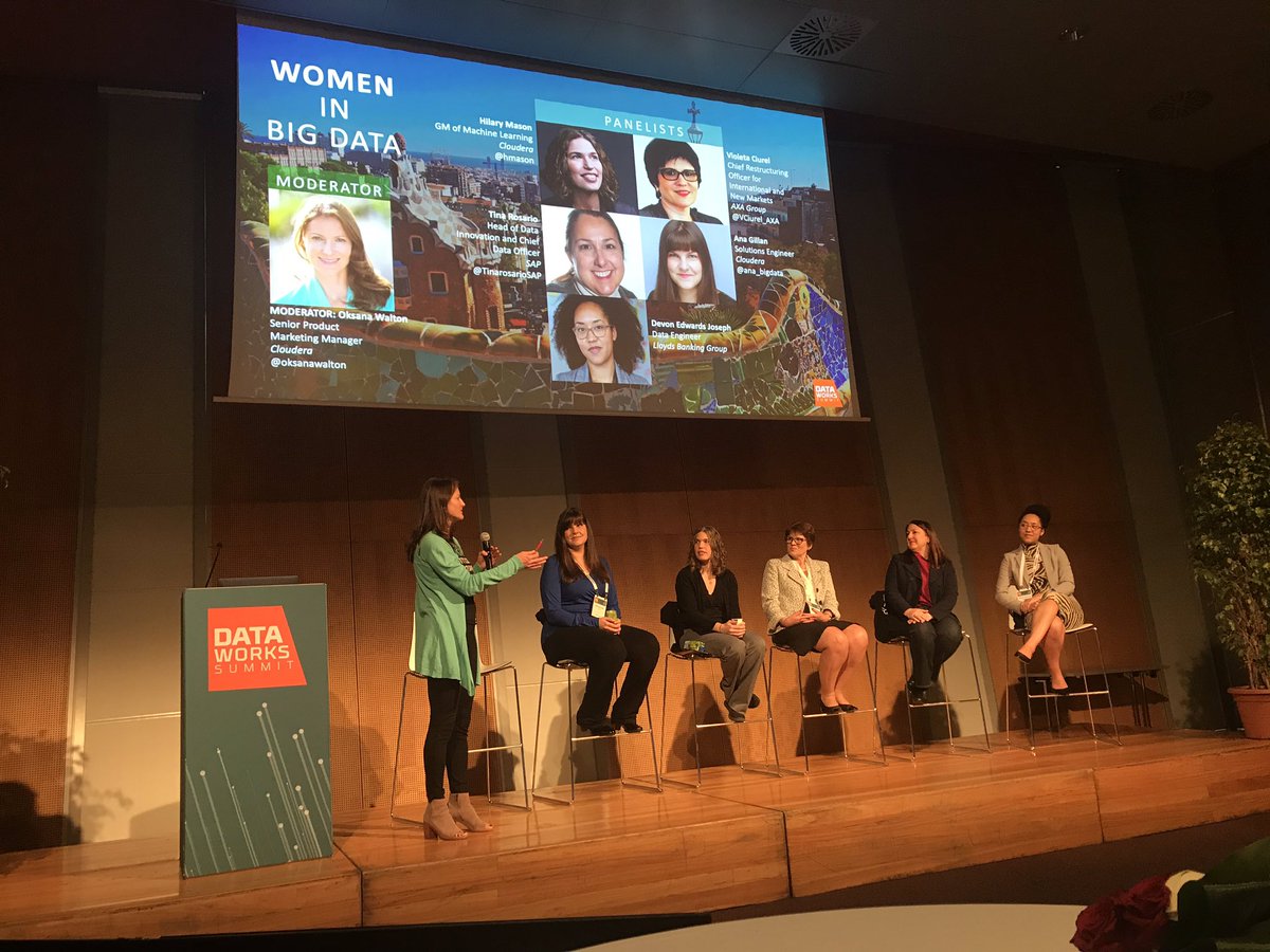 MichelleLazzar's tweet photo. Powerhouse Women in Big Data panel getting started w/ @oksanawalton @hmason @VCiurel_AXA @ana_bigdata @TinarosarioSAP @AskLloydsBank Many diff paths to their current roles: tech, academia, business, language  #DWS19 https://t.co/ScRYJIFhvF