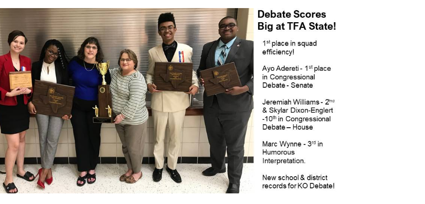voiceofklein's tweet photo. Klein Oak debate recently won big at the TFA state tournament at Alief Taylor High School! Congratulations to all the winners!! @Mrs_Richard_KO @debswrite https://t.co/CC76VmOplg