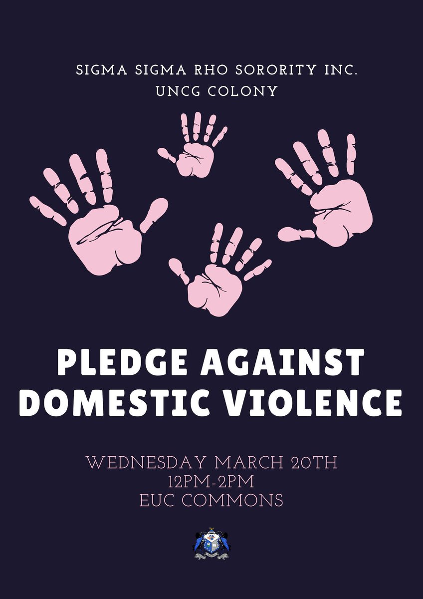 If you missed us Monday, don’t worry! Our Sigma for Society week continue TODAY in the EUC from 12-2... come pledge against domestic violence! 💜 #wearesigmasigmarho #sigmaforsocietyweek #uncg #uncggreeklife