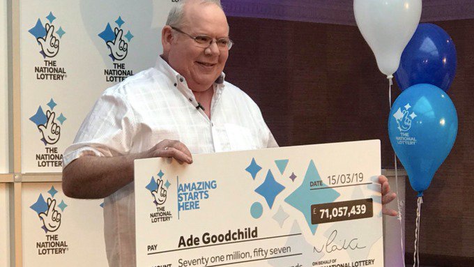 ITVWales's tweet image. A factory worker has quit his job and is planning a spending spree after winning £71 million in the EuroMillions.

Ade Goodchild, who is originally from south Wales, said he celebrated his win on Saturday by watching Wales win the #GrandSlam! bit.ly/2CxfzJD