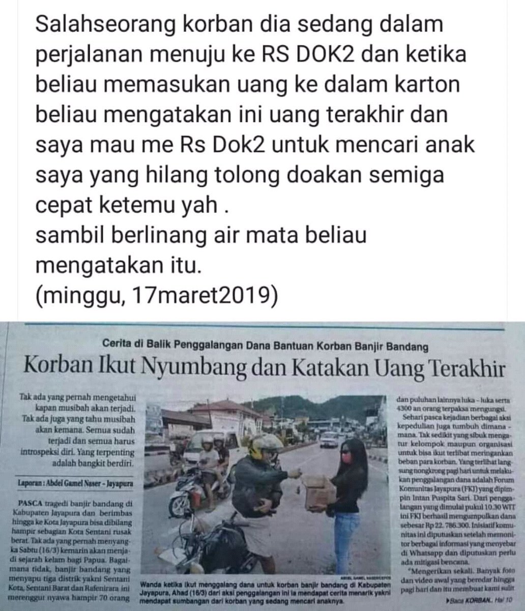 PrayForSentani's tweet photo. aksi2 penggalangan dana yg mengharukan 😢🙏 #PrayForJayapura https://t.co/ontfDI27ok