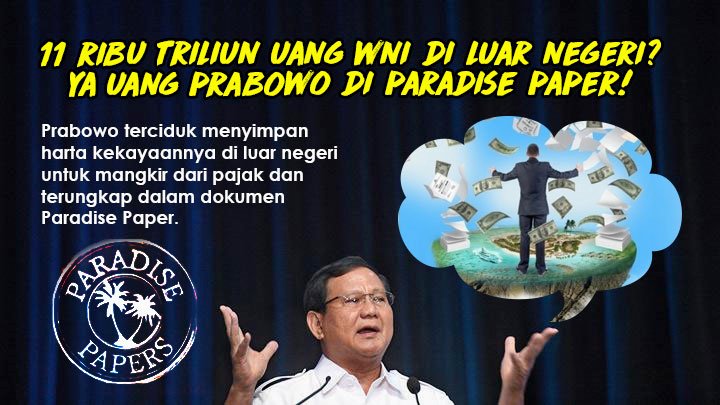 pt_anisha's tweet photo. Bukan Cuma nama Prabowo saja yang ada di dalam Paradise Papers ini, tetapi juga orang-orang di sekeliling Prabowo juga ternyata menjadi �tersangka� dalam Paradise Papers ini lho!https://t.co/HXTh3Gi8rF    @dixxnkerr @Anom_Srd @Dx_Kres @widhyalwaysfun @pariseuuu https://t.co/XhRrB75ypX