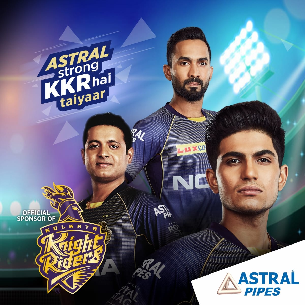 AstralPipes's tweet photo. @AstralPipes Proud to be the Official Sponsor of @KKRiders
#AstralPipes #AstralCPVCPRO #AstralPEXaPRO #AstralStrong #IPL #OfficalSponsor #KKR #HaiTaiyaar #KorboLorboJeetbo #KolkataKnightRiders #Kolkata #Knight #Riders #2k19 #IPL2019 #IndianPremierLeague  #IPLFANS https://t.co/7ix8SRWhnb