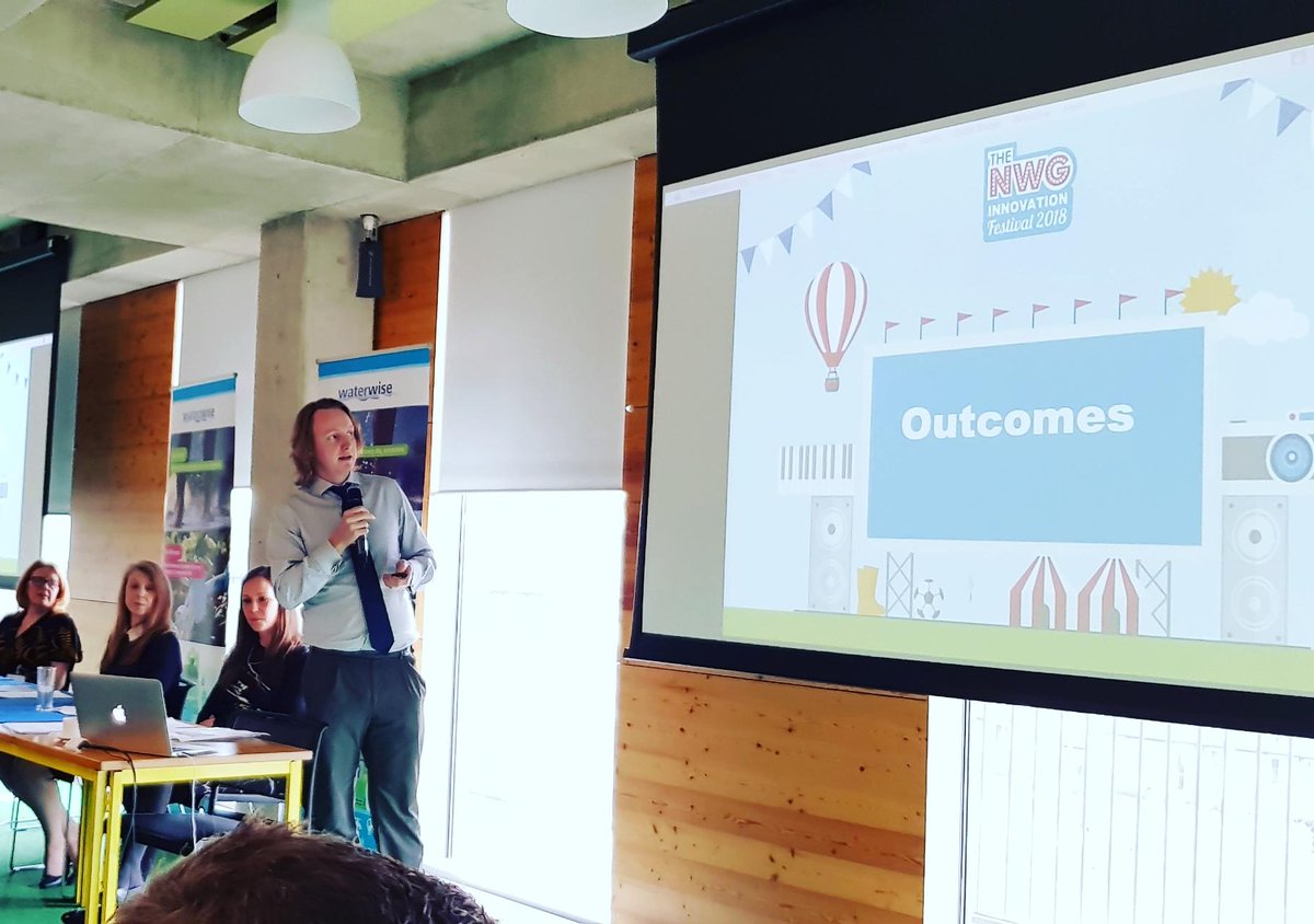 WaveUtilitiesUK's tweet photo. Tim Wagstaff from @NorthumbrianH2O gave us a great presentation about NWG's Innovation Festival this morning at #WaterwiseConference2019. We'll definitely be getting our tickets for this year's festival in July! @HunterLouise @Waterwise https://t.co/k5WHJ16inF