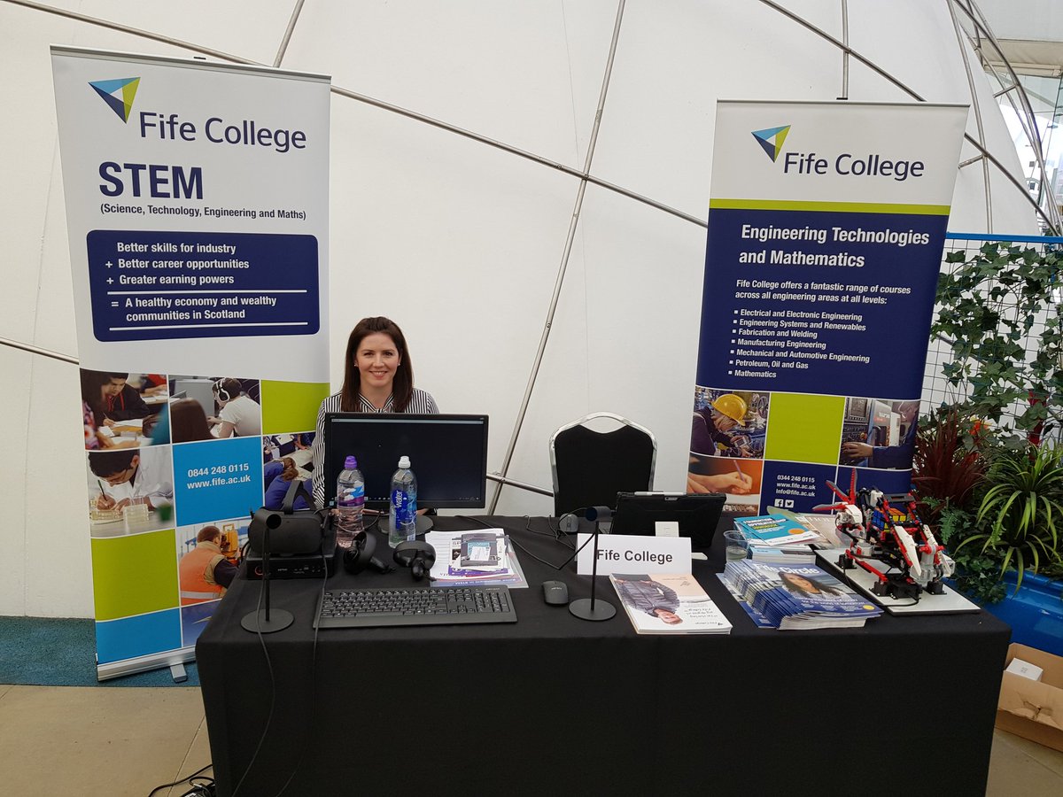 Stewart05050545's tweet photo. Really enjoying #STEMScot19 event today @Dinamicearth in Edinburgh. The @fifecollege exhibition including VR equipment and rubric cube sorter has gone down very well with the delegates. https://t.co/TzPmUqFJO2