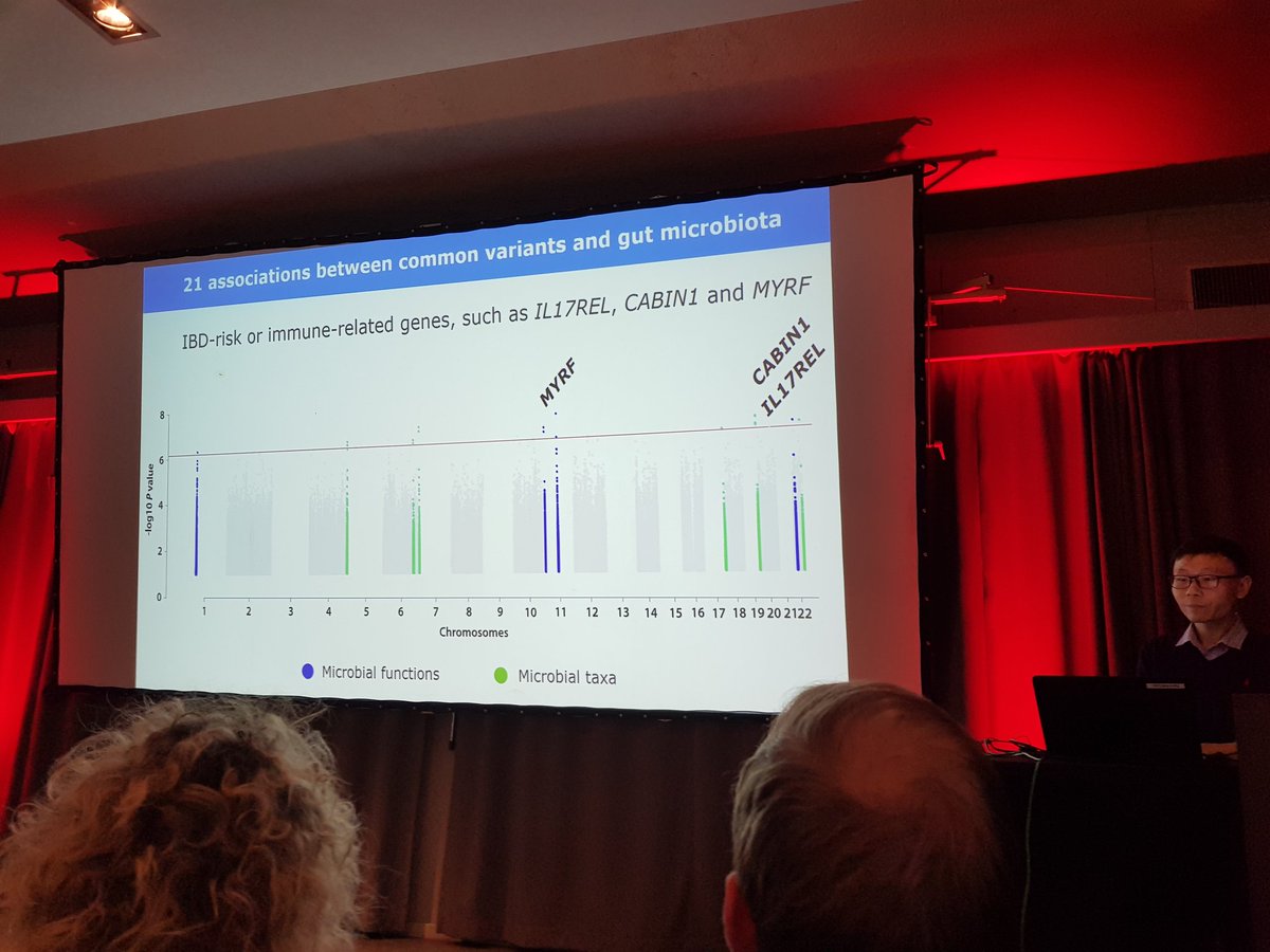 Great talk of <a href="/Shixian00000/">Shixian</a> at the #DDD19 (aka #NVGE) on the host-microbiome interactions based on whole - exome data in the context of IBD. <a href="/umcgmdl/">UMCG MDL</a> <a href="/UMCGgenetica/">UMCG Genetica</a>
