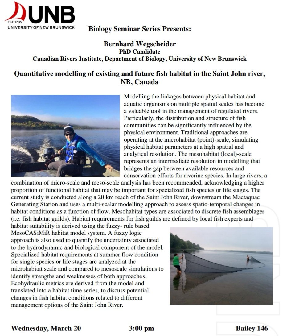 BioSeminarsUNB's tweet photo. Today at 3: Come support @BiologyUnb @CRI_News PhD candidate Bernhard Wegscheider (@bwegschi) https://t.co/Zobzvg5nd0