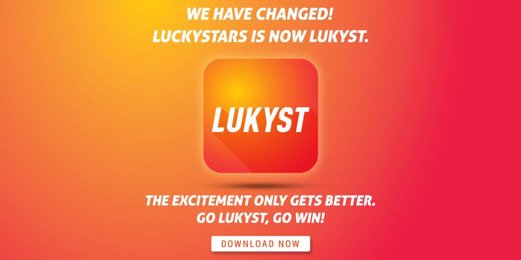 Better and Best.
If you liked us earlier, you will love us now…
#LuckyStars is now #Lukyst!
Download Now: goo.gl/XD4AiY.