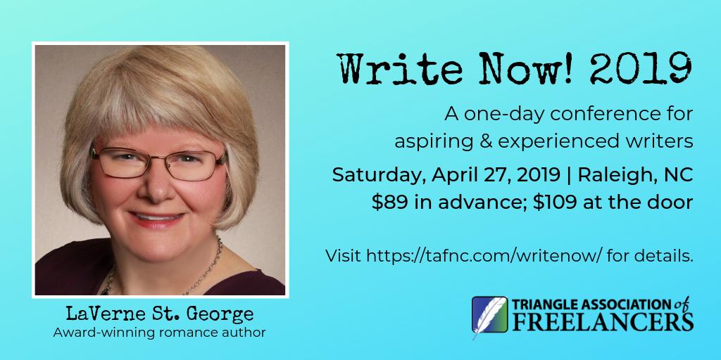 TAFreelancers's tweet photo. #TAFWriteNow2019 Presents: LaVerne St. George @LaVerneStGeorge on the panel: Always a Happy Ending: Writing and Selling Romance Fiction hosted by Nanette Lavoie-Vaughan.  https://t.co/1KMmUyaF8I      #story #amwriting https://t.co/G23AWaur3w