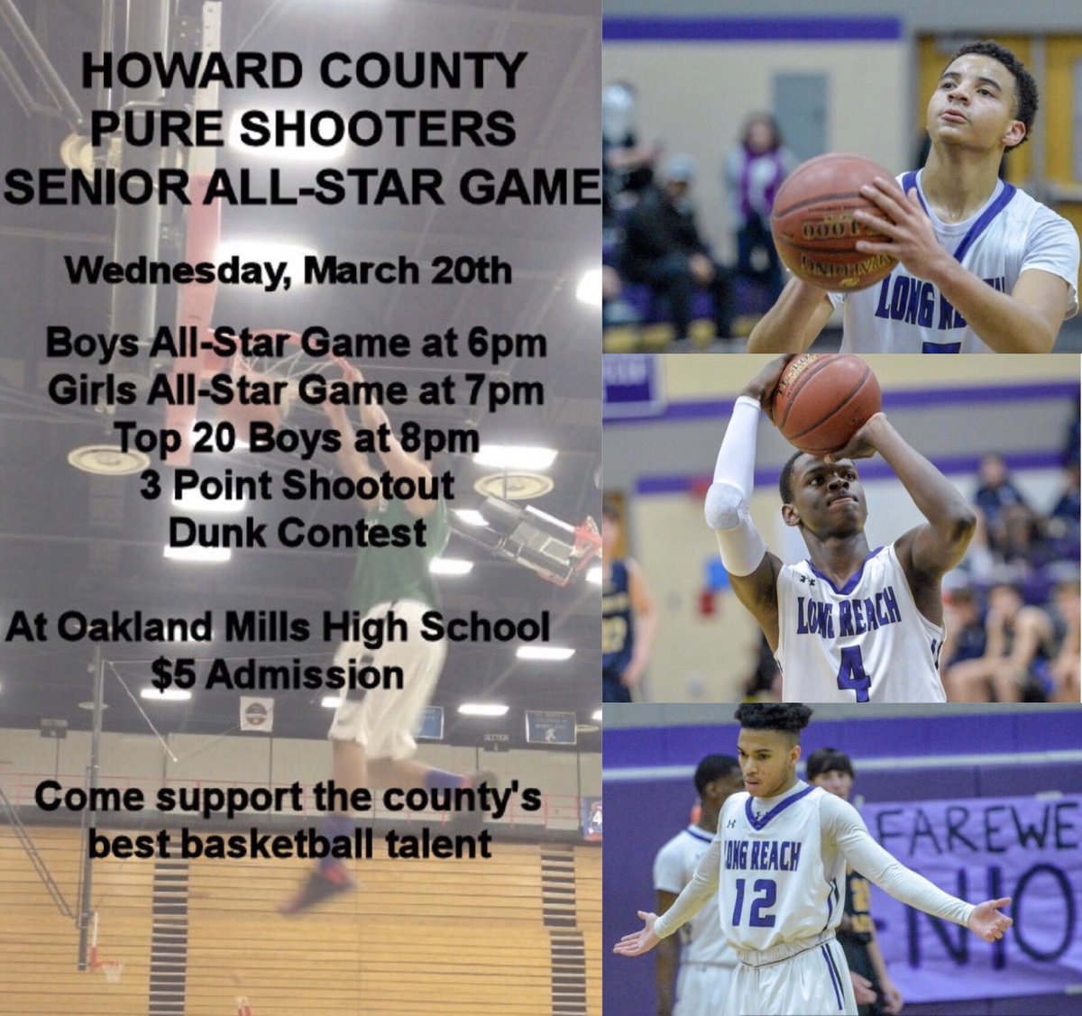 Lightning Basketball (@lrhsboysbball) on Twitter photo Come out to support our Seniors one last time in the Senior All Star Game tonight !! ๐<a href="/lrhsS_section/">LRHS STUDENT SECTION</a>
๐: March 20th
๐ง: $5
โฐ: Game1: Elijah & Ramone 6pm
Game 2: Craig at 8pm
๐Oakland Mills High School Come out to support our Seniors one last time in the Senior All Star Game tonight !! ๐<a href="/lrhsS_section/">LRHS STUDENT SECTION</a>
๐: March 20th
๐ง: $5
โฐ: Game1: Elijah & Ramone 6pm
Game 2: Craig at 8pm
๐Oakland Mills High School