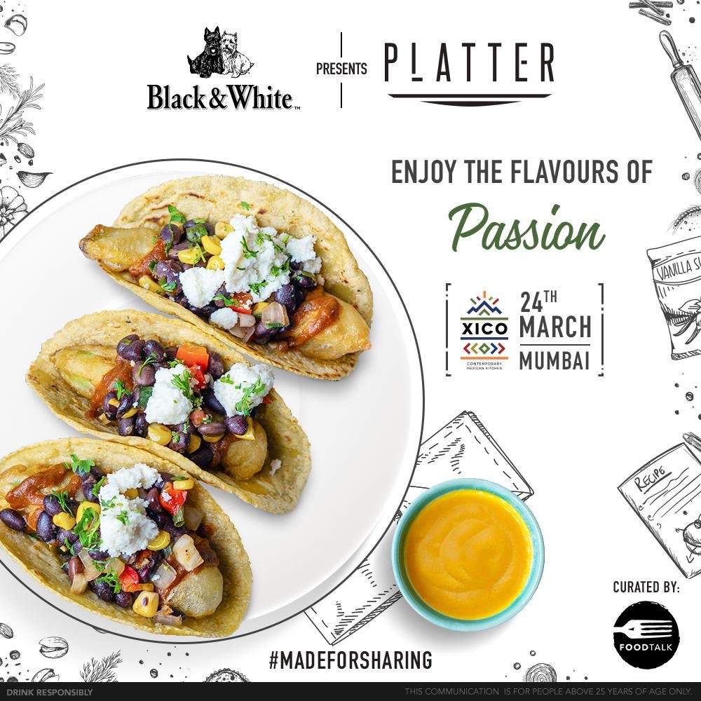 XicoIndia's tweet photo. Join us at Xico this Sunday, for a fabulous 5-course Mexican meal paired with Black &amp; White 12-Year-Old cocktails!    
Chef Jason and his culinary team are set out to create loads of fun dishes packed with delicioso bundles of flavour!
We recommend coming hungry 😋 https://t.co/TBKAmvMitO
