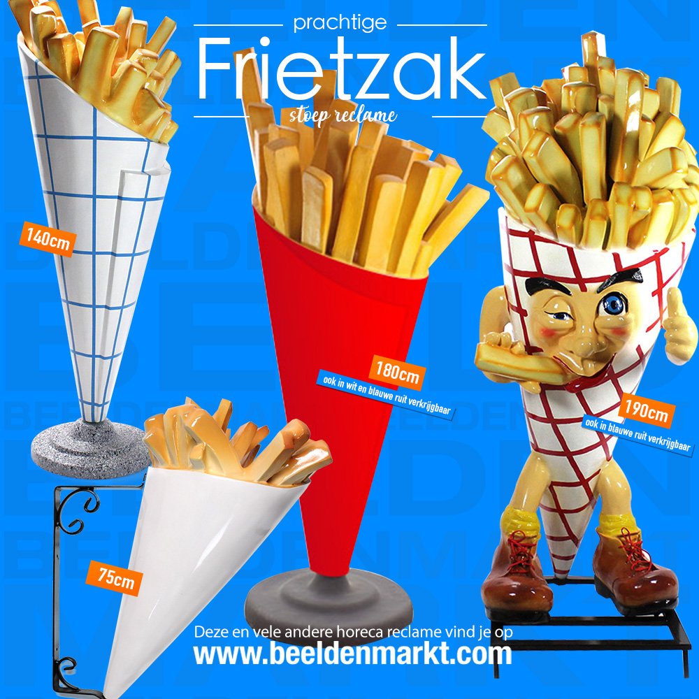 Met een mooie blikvanger voor de deur valt je winkel al van ver op en draagt een dergelijk object bij aan een hogere omzet. Bekijk onze collectie op: beeldenmarkt.com/horeca/frietza…
#friet #patat #frietreclame #stoepreclame #cafetaria #snackbar #foodtruck #reclame #marketing #evenement