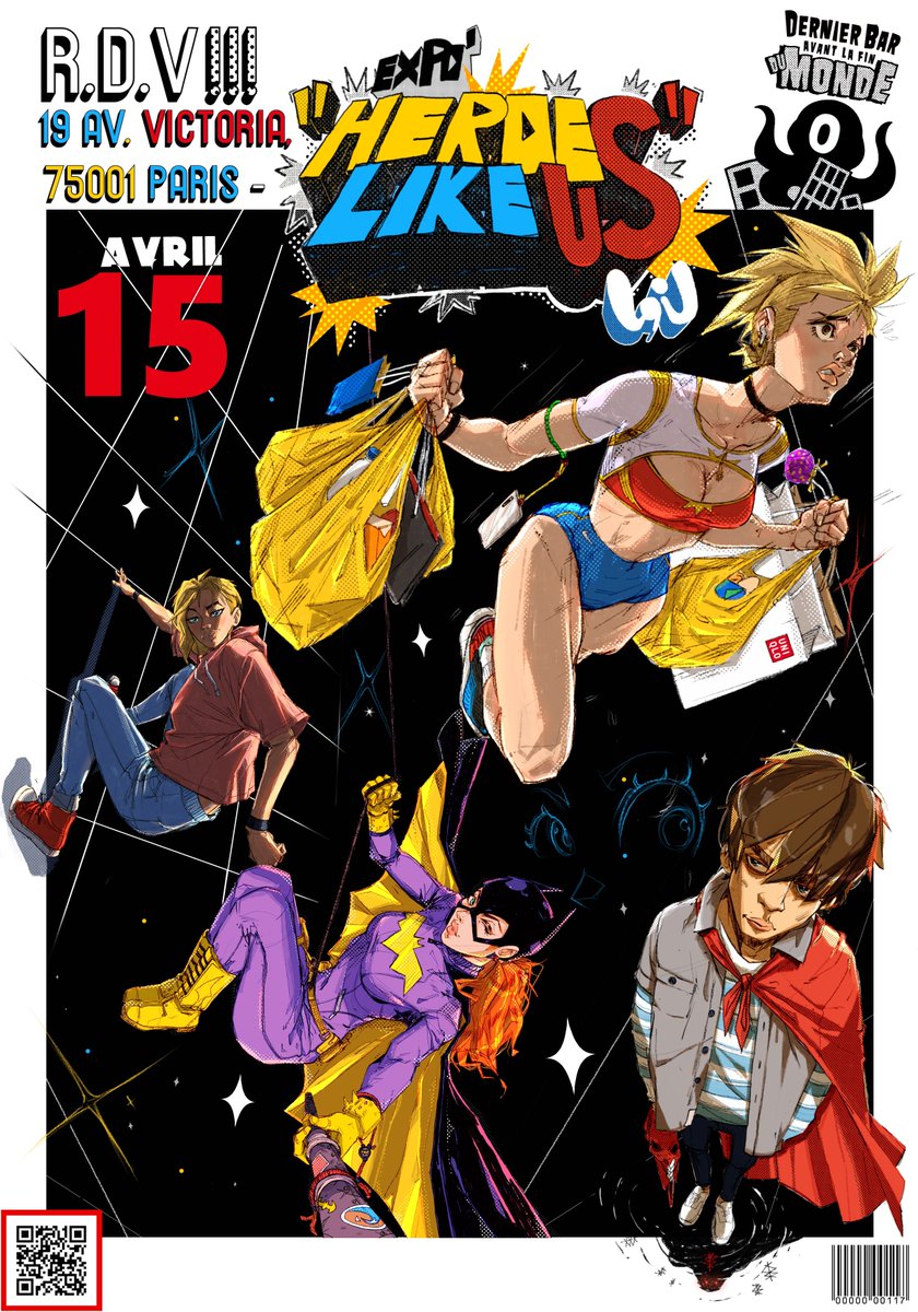 CDanstabulle's tweet photo. Le lundi 15 avril au @DernierBar à Paris nous vous préparons avec l'artiste LôU une exposition unique !
Heroes Like Us c'est Captain Marvel qui récupère ses courses ou Batgirl qui se prend en selfie...et pourquoi pas ? 😁
Rendez-vous pour un vernissage en présence de l'artiste ! https://t.co/BBBNFBSoSC