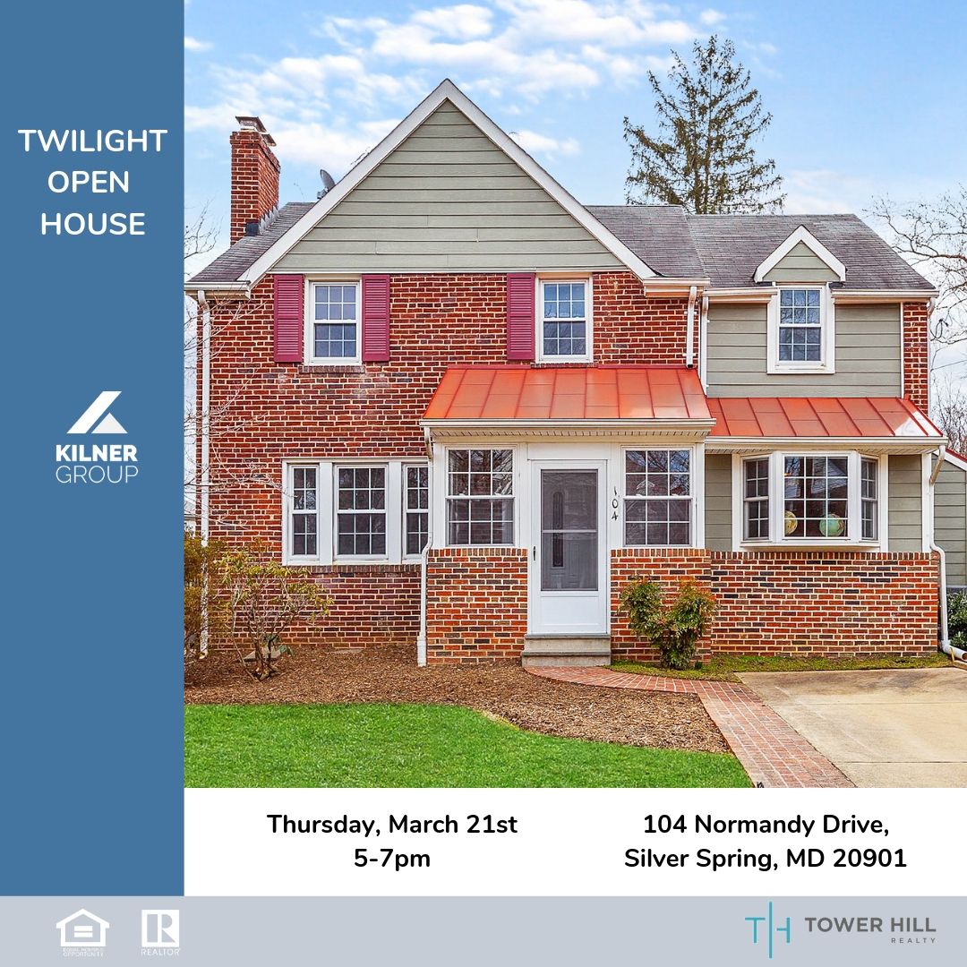 KilnerGroup's tweet photo. Come visit us at our Twilight Open House at 104 Normandy Dr, Silver Spring, MD 20901, from 5-7PM on Thurs, March 21st!
#comingsoon #newlisting #forsale #openhouse #sellingmd #sellingsilverspring #mdrealestate #mdrealtor #realestate #realtor #kilnergroup #towerhill #raisingthebar https://t.co/lqCot0i7ND