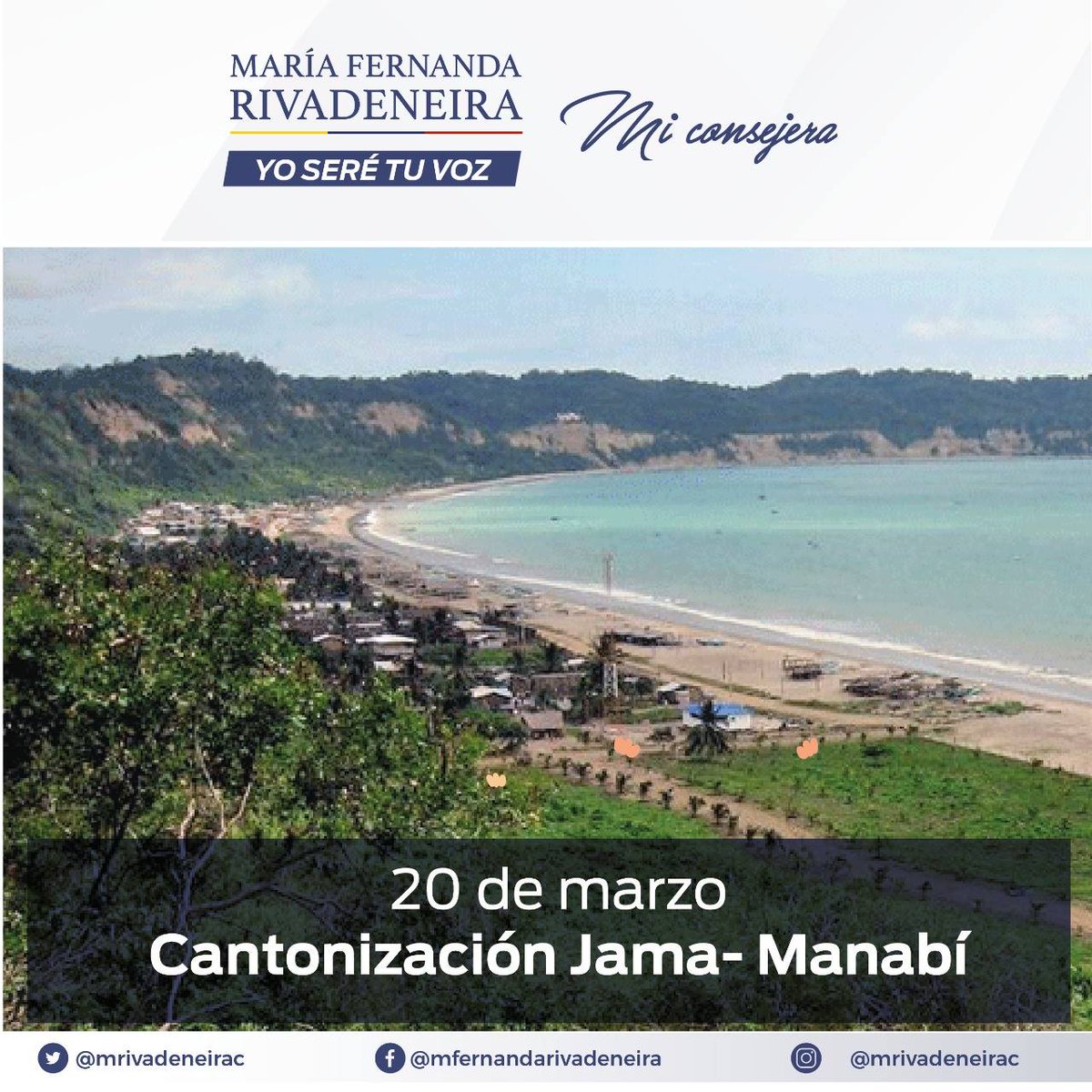 mrivadeneirac's tweet photo. Mi abrazo a la distancia y mi saludo fraterno al Cantón Jama de mi tierra Manabí. Hoy se cumplen 21 años de su Cantonización 👏
#20demarzo
#Manabí
#Jama
#Ecuador https://t.co/maWDdEOu2B