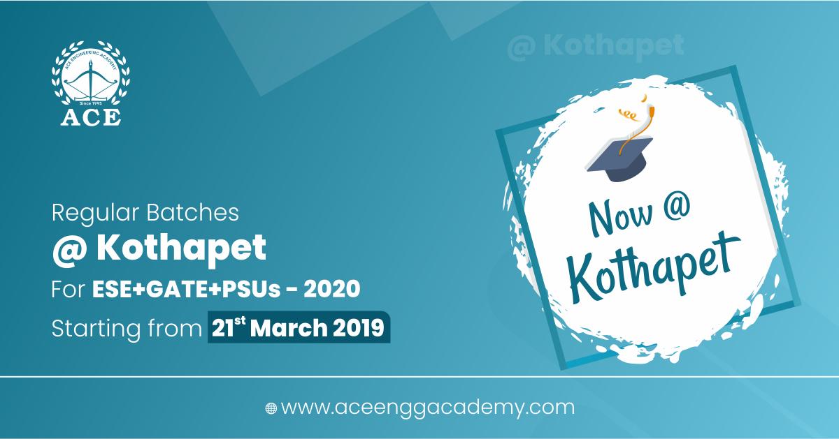 ACE_Enggacademy's tweet photo. ESE+GATE+PSUs 2020 Regular Batches Starting from 21st March 2019 @ Kothapet, Hyderabad.
Call us - 040-23234418,040-23234419
#GATE2020 #ESE2020 #PSU2020 #RegularBatch #Kothapet #hyderabad #GateCoaching #ESECoaching #PSUCoaching #AceEngineeringAcademy https://t.co/OhUvfeiybe