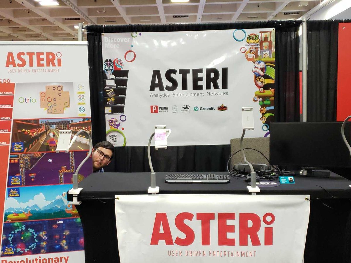 AsteriOfficial's tweet photo. We are all set up! Come see us at @Official_GDC! Booth N3306 #GDC19 #GDC2019 #Asteri #entertainment https://t.co/zMJTeuGk3s https://t.co/s9kDHfFg5h