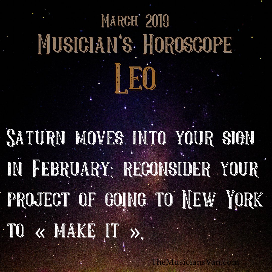 TheMusiciansVan's tweet photo. #Leo (July 23-August 22)
Saturn moves into your sign in March: reconsider your project of going to New York to « make it ». 
#musicianproblems #musicianhumor #professionalmusicians https://t.co/Yiz8oVSwIG