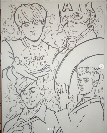the_pinkcactus's tweet photo. I faund this draw... I made this commission on january lol 😅
#bts #jungkook #shadowshunters #shawnmendes #captainamerica #capitanamerica #cazadoresdesombras #bangtansonyeondan #bangtan #jikook #vkook #shawnmendesedits #army #art #sketch #sketchbook #comission #marvel #dc https://t.co/nm9qil61Om