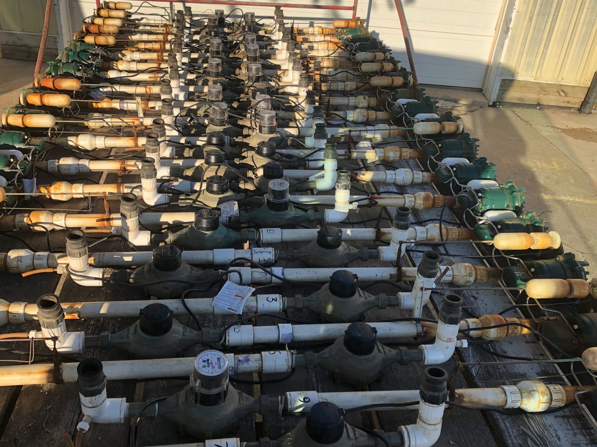 With the snow melting we decided it was time to put the pumps back out.  There is 1 pump per acre for the water quality study. There is 36 one  acre plots we take readings from each week.