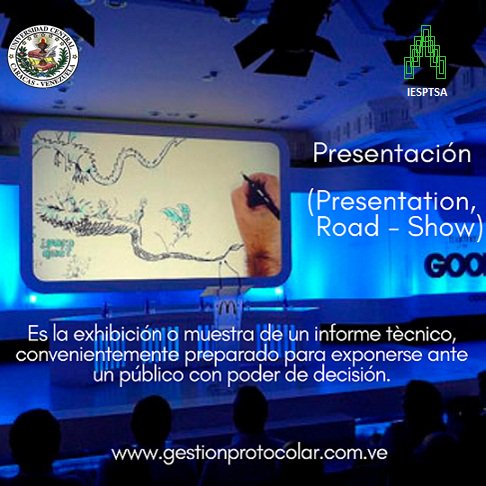 iesptsa's tweet photo. #Gestionprotocolar #IESPTSA #UCV Tipos de Eventos,Presentación .Es la exhibición o muestra de un informe técnico convenientemente preparado para exponerse ante un público con poder de decisión.
#ceremonial #etiqueta  #social  #turismo  #protocolo  #venezuela🇻🇪 https://t.co/pGOICaiXlg