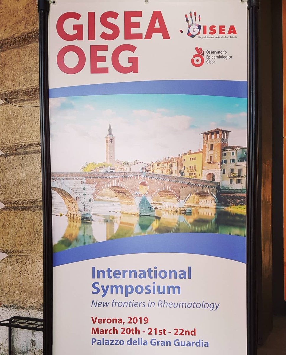 SIRyoung_IT's tweet photo. The Italian Group for the Study of Early Arthritis (GISEA) in Verona for the Annual International Symposium #GISEA2019 New frontiers in Rheumatology @Gisea_Oeg @SIRreumatologia #Rheumatology #earlyarthritis https://t.co/LlbYk4Tktv