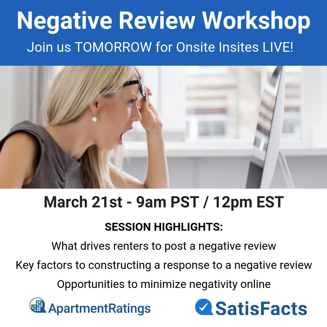 Looking forward to tomorrow's Onsite Insites LIVE!, there's still time to register: attendee.gotowebinar.com/register/83556… #insiteslive #satisfacts #apartmentratings