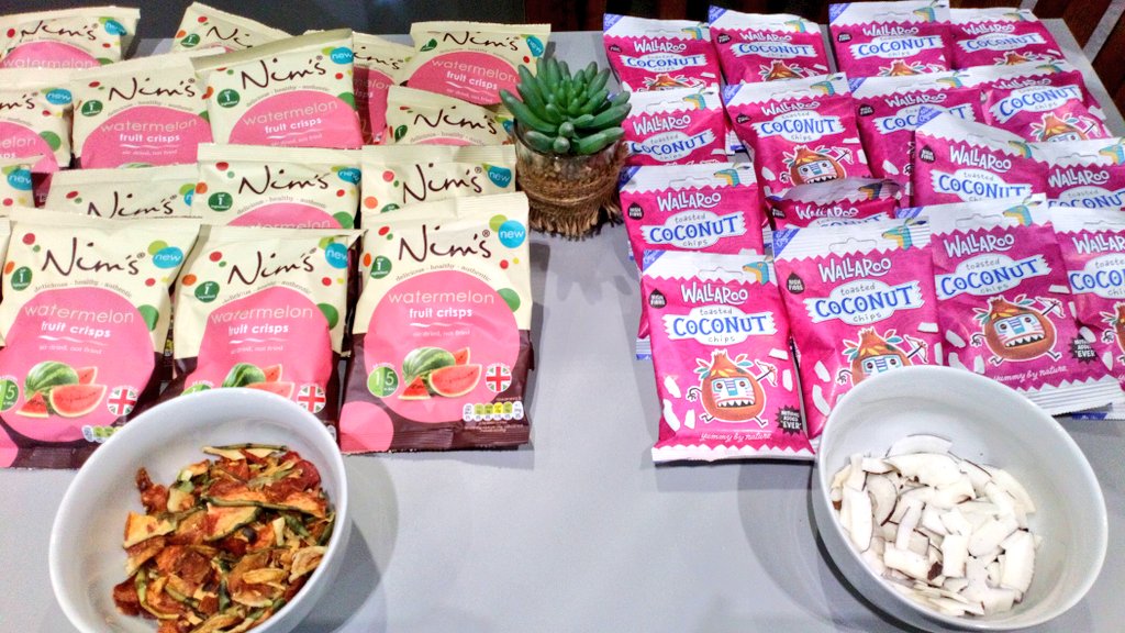 IFE_Event's tweet image. Up next we&apos;re sampling watermelon 🍉 fruit Crisps from @nimsfruitcrisps and coconut chips from @hellowallaroo on the conscious foods #TastingTrends session #IFE19 #healthy #HealthyEating