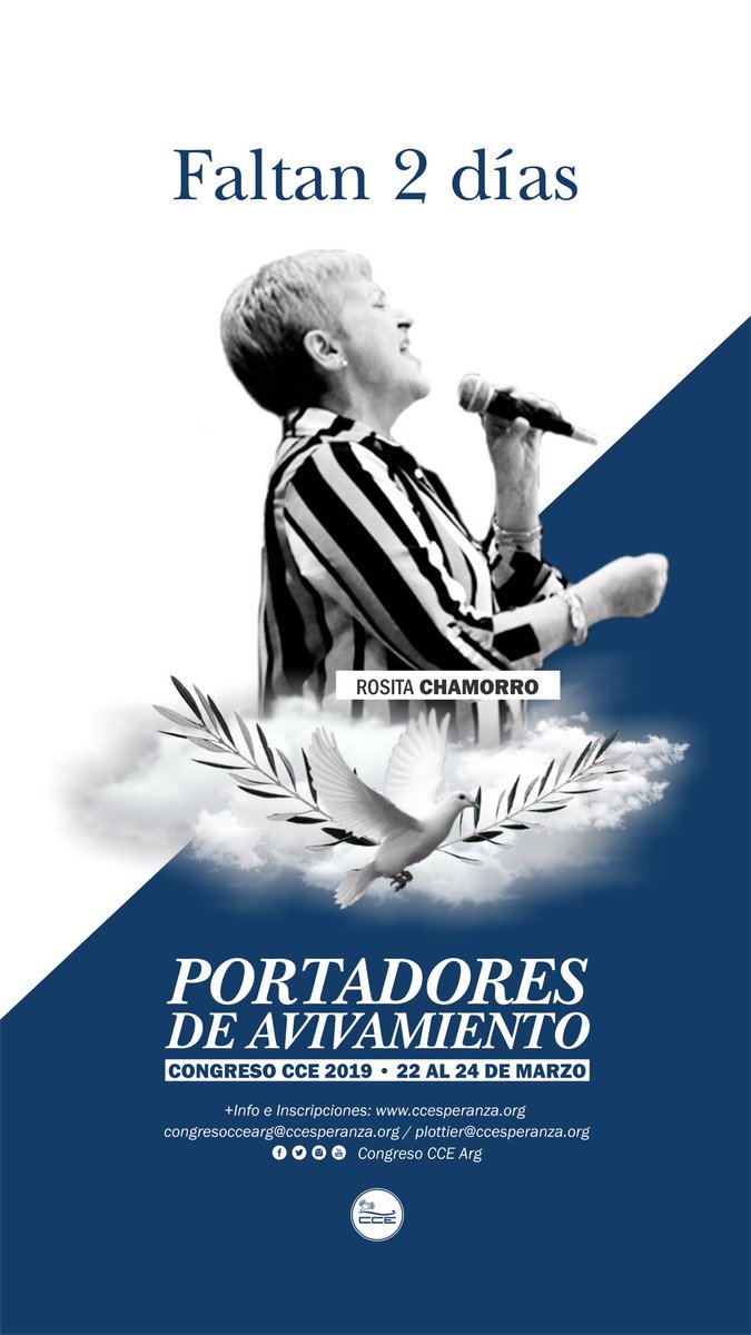 CongresoCCEArg's tweet photo. #CongresoCCEArg2019 
#PortadoresDeAvivamiento 
Faltan 2 dias!!! https://t.co/mZ03cmbyfh