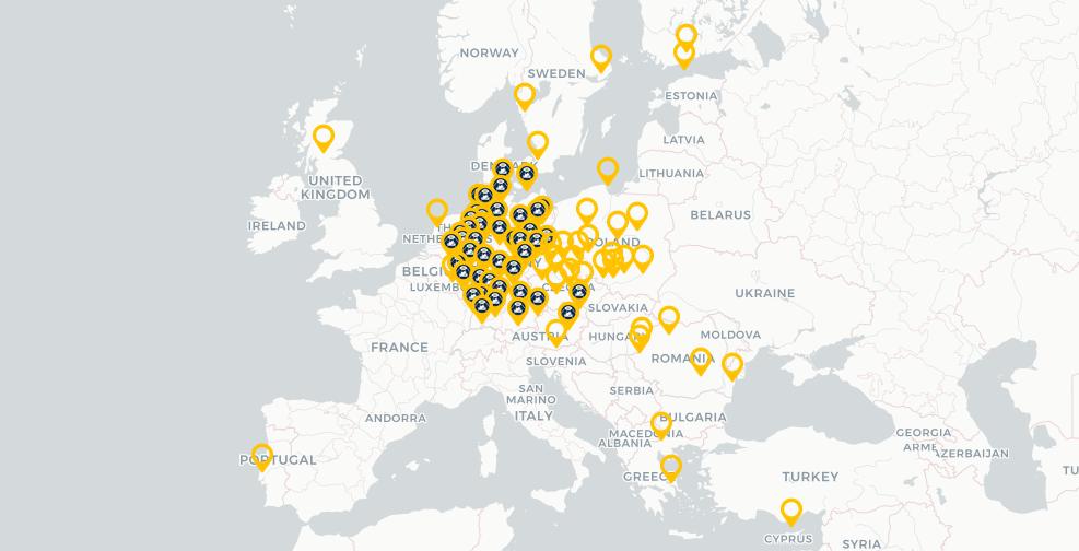 Map of demonstrations