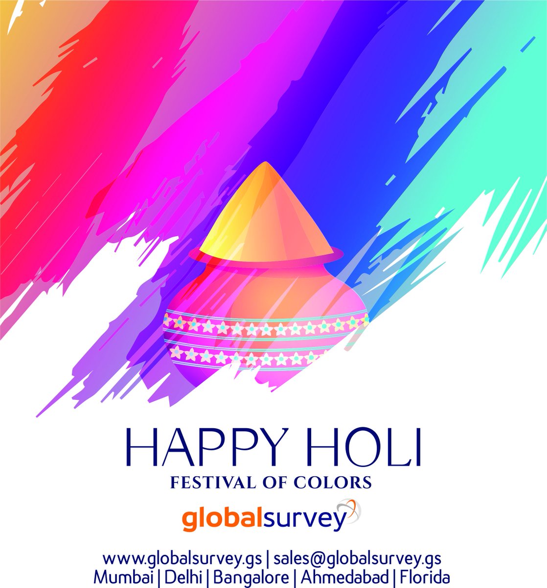 globalsurveyind's tweet photo. It's time to celebrate the joy of colours! #HappyHoli #TimeToCelebrateColours #globalsurvey https://t.co/R8ExhZSjWq