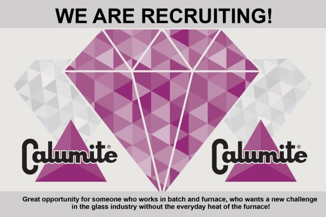 CalumiteLtd's tweet photo. We are recruiting! Great opportunity for someone who works
in batch and furnace, who wants a new challenge in the glass industry without the everyday heat of the #furnace!
https://t.co/wZn5YvmlPK
#GlassTechnical #Job #Scunthorpe #UK #NorthLincs #Calumite https://t.co/fSSPIs6P1T