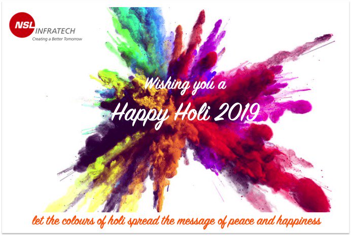 ItNsl's tweet photo. Let peace and serenity be your guide on this festival of colours. NSL TechZone IT SEZ wishes you a very Happy Holi !! #festivalofcolors #Holi #yourgrowthcatalyst https://t.co/hjlwyHfo63