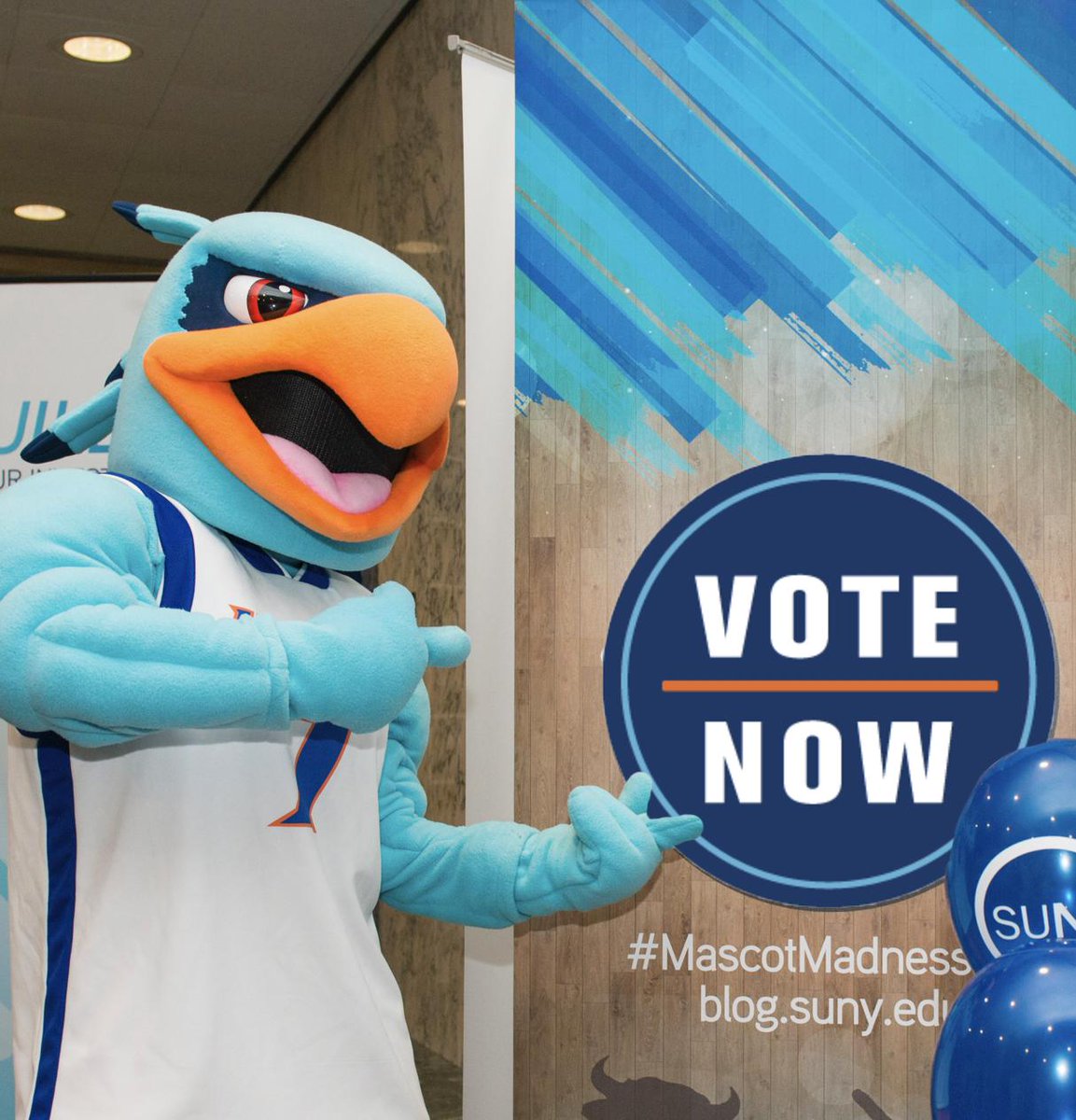 newpaltz's tweet photo. OK! Day 2 of #MascotMadness looks like Purchase is catching up. Please VOTE &amp; RT today - https://t.co/zDoKpIV84v #voteforhugo #npsocial #newpaltz #sunynewpaltz https://t.co/Z84IFjtAPE