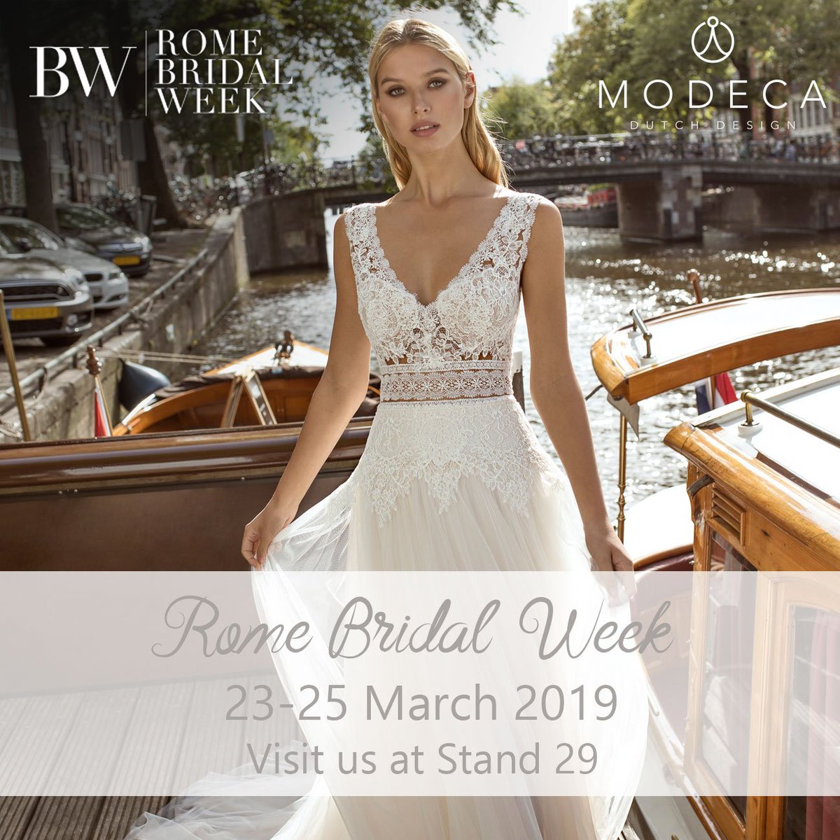 ModecaBridal's tweet image. Meet us during @RomeBridalWeek this weekend! Get inspired by the most gorgeous wedding dresses from the #2020Collections of #Modeca! #Bridal #BridalFair #TradeFair #TradeShow #ModecaBridal