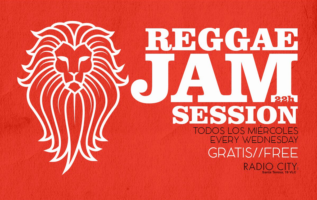 RadioCityValenc's tweet photo. No faltes a tu cita con el mejor #reggae en directo. Todos los miércoles las 22:30h te esperamos en la #reggaejamsession. ENTRADA LIBRE. #reggaevalencia #reggae #conciertosvalencia #livemusicvalencia #gratisvalencia #dancehallvalencia #dancehall https://t.co/22ClF37Cpk