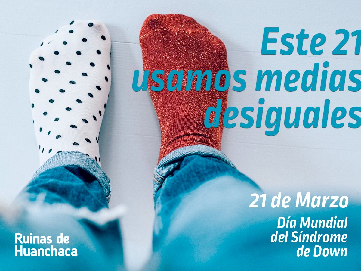 RuinasHuanchaca's tweet photo. TODOS A DEMOSTRAR LO QUE NOS DIFERENCIA Y LO QUE NOS IGUALA... CELEBREMOS MAÑANA JUEVES 21 EL DIA MUNDIAL DEL SINDROME DE DOWN, USANDO CALCETINES DIFERENTES Y CONTAGIEMOS A TODOS CON LA INCLUSIÓN.
#DiferentesPeroIguales #CrazySock #1Cromosoma+ #21Down #T21 @centroucdown https://t.co/sGUZRWbY3t