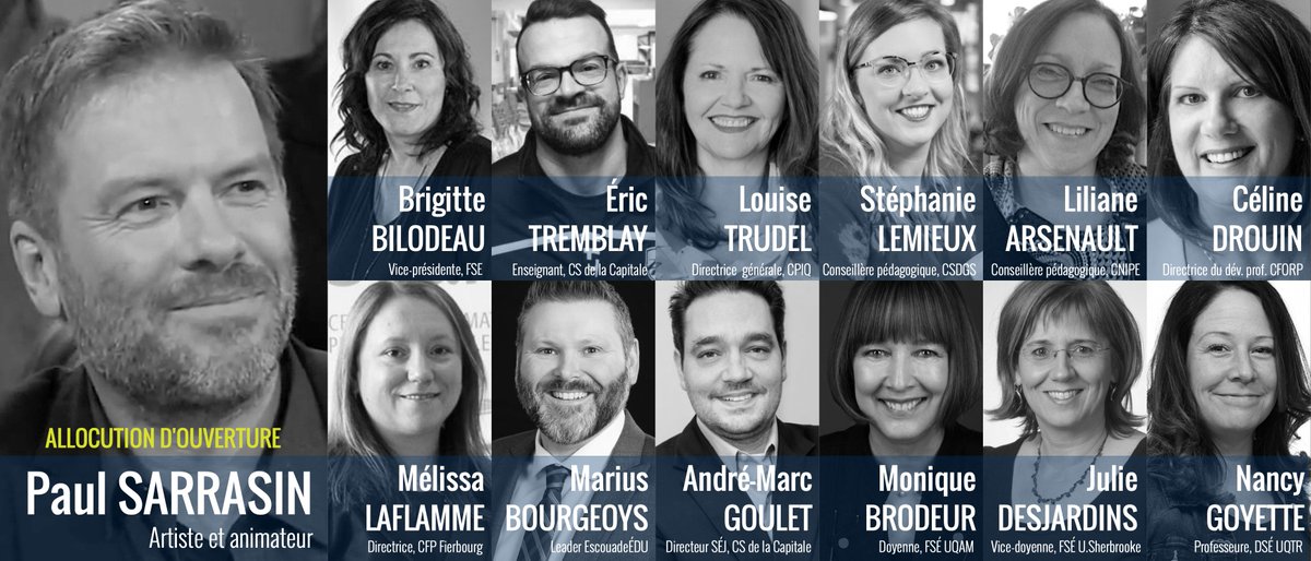 Nous avons très hâte d'entendre les conférencières et conférenciers qui viendront partager leur vision lors du #SommetDP19. 
Venez les entendre et participer aux ateliers de co-construction ces 25-26 mars à St-Hyacinthe! 
👉 sommetdp.ca
#DevProf #EduQc 
Avec <a href="/cnipe/">Carrefour national de l'insertion professionnelle</a> 🤝