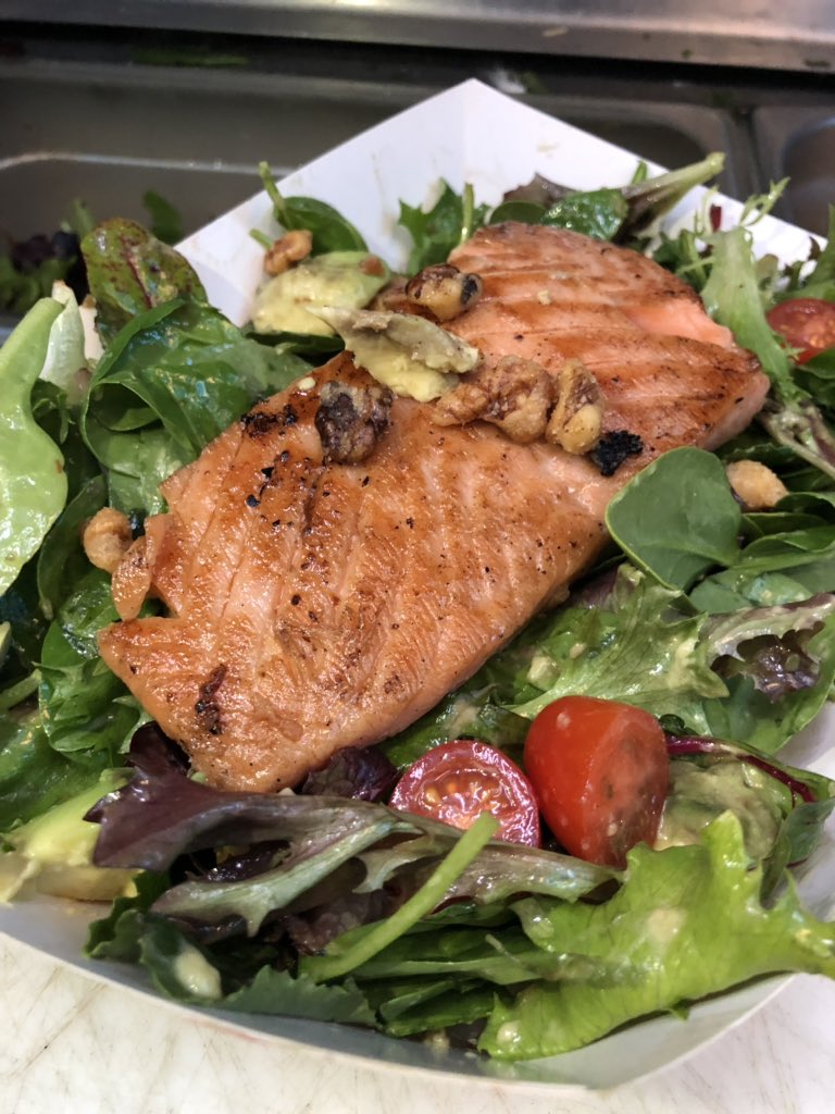 Hensill Hall till 2pm@SF State. Try the new Meso Salmon salad