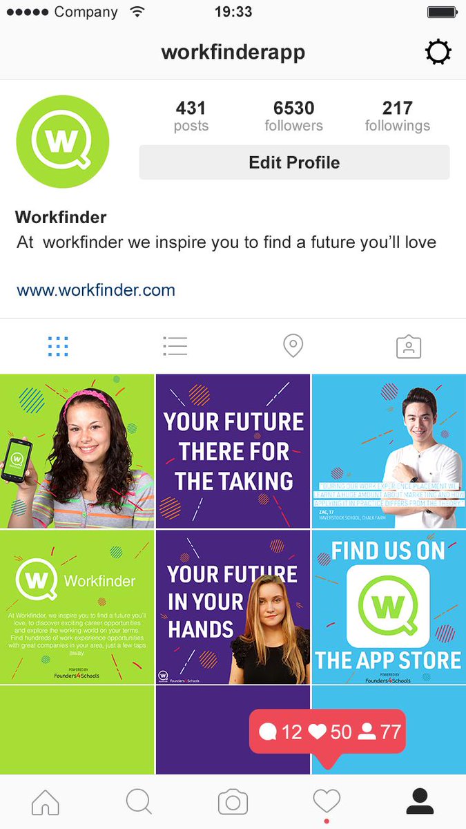 Impressive commitment, engagement &amp; quality of work from <a href="/NCLCollege/">Newcastle College</a> #graphicdesign students working on our <a href="/Workfinderapp/">Workfinder</a> project 2 days this week. Given a brief to design an Instagram campaign to appeal to their peers, this image is just one of the outputs #futuretalent #skills