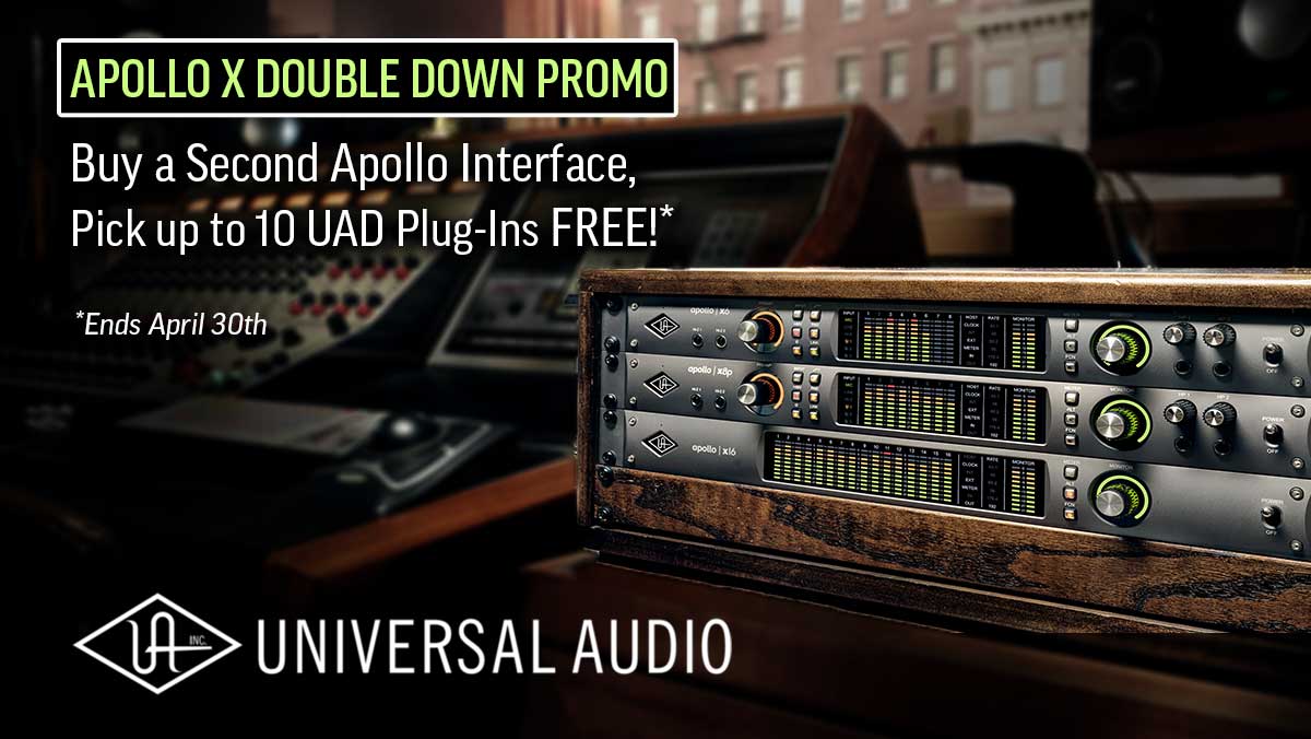 SoundPure's tweet image. Check out this new Universal Audio "Double Down" Promo: Buy a Second Apollo Interface, Pick Up to 10 UAD Plug‑Ins FREE! (ends April 30th) bit.ly/promoUAudio @UAudio #soundpure #soundpurestudios #proaudio #audiointerface #recordingstudio #universalaudio