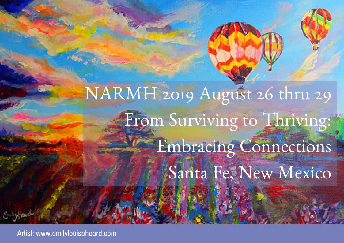 Save the Date! The NARMH 2019 Conference - From Surviving to Thriving: Embracing Connections, will take place August 26th-29th in Santa Fe, New Mexico.  Learn more on our website: togpartners.com/narmh/2019/def…