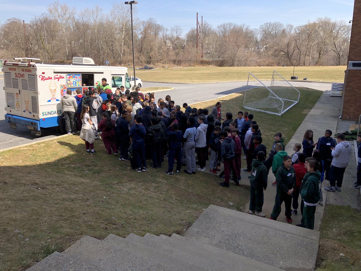 Bonner_Prendie's tweet photo. What an EXCITING 7th Grade Visitation Day! We had surprise visits from Mister Softee and Phang of the Philadelphia Union and... oh yeah, we put Fr. Zaleski in a dunk tank! (Video to follow!) Today was full of great enthusiasm on our campus! #ChartYourCourse at Bonner &amp; Prendie! https://t.co/Sjot3XfVzm