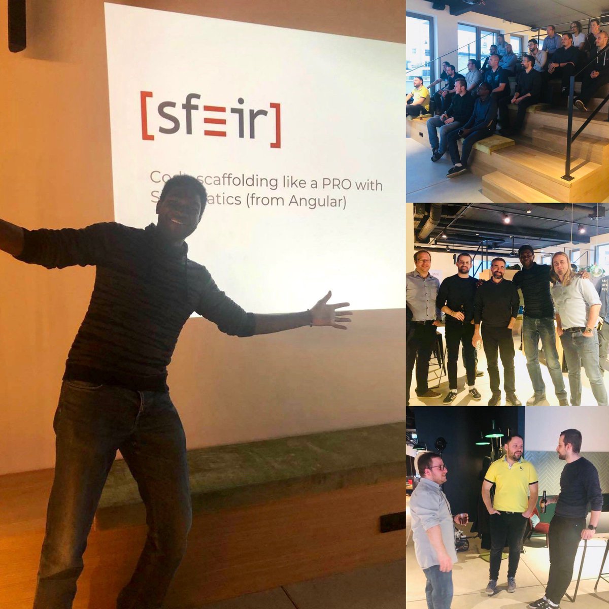 SFEIRLux's tweet photo. En direct de la #BouffeFront « Schematics by Angular » animée par notre Sfeirien @tinesoft ! Exceptionnellement elle s’est tenue au @SilversquareLU, un joli lieu pour réunir tous les participants 😉 https://t.co/HIhYMEsm3K