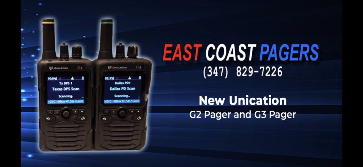 EastCoastPagers's tweet photo. Brand new #Unication Pagers are on the horizon.
G2 is VHF or UHF
G3 is dual band!
Both will do analog , DMR Tier I & II and P25 trunking phase 1 & 2.
Pre-order now before the price goes up on 4/1.
DM me for info
@UnicationUSA #firepager #unicationg2 #unicationg3 #p25pager https://t.co/pQCxzCaTS7