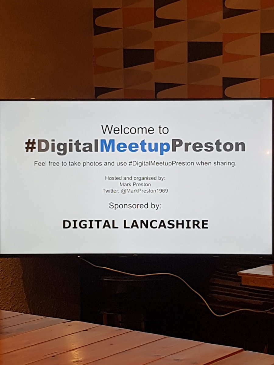 All setup ready for #DigitalMeetupPreston tonight. See you all soon.