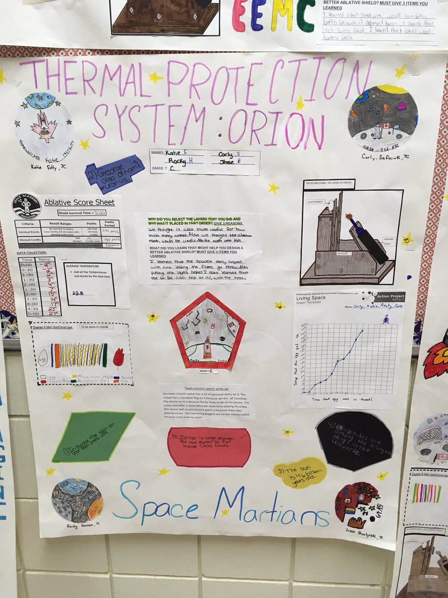 CDNSpacegal's tweet photo. Super proud of the assessment presentations of my Gr 7s and their team talking about what they learned from the Thermal Protection System design and testing #STEMScot19 @AmandaGTeach @SciGeekJulie @azspacecampgirl @Astro_Jenni @Astro_DavidS https://t.co/F7ePA8e9Ut