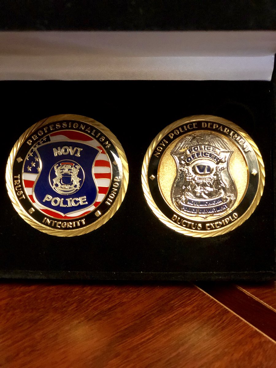 You asked and we listened! One #NoviPD #ChallengeCoin is up for grabs. We will randomly select one retweet of this post when we hit 1,000 profile followers. If you’re the lucky winner, you can be the owner of one challenge coin and your choice of a Novi PD mug or water bottle.