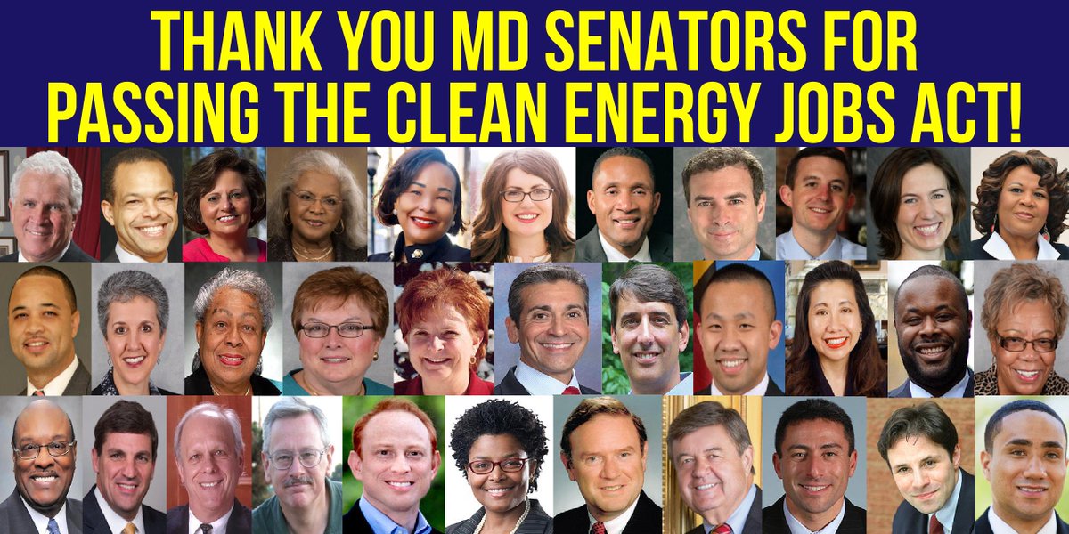 WOW! 33 Maryland Senators just voted to PASS the Clean Energy Jobs Act -- a supermajority! 🗳️✅
CEJA is making moves - Now’s it up to the House to pass it! #AllinforCEJA #CleanEnergyJobs #MDGA19 
ccanactionfund.org/statement-sena…