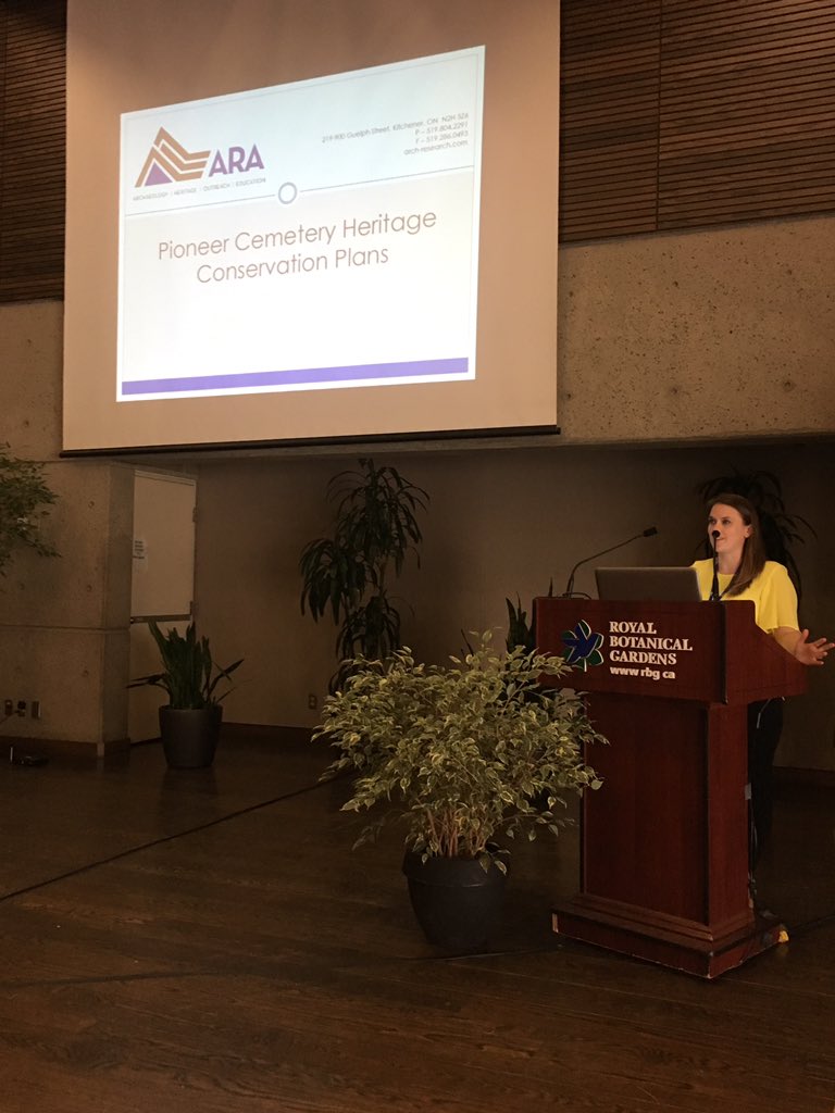 KyleGonyou's tweet photo. Cemeteries matter! Thank you @ARAHeritage for hosting #CHAP2019 on cemeteries and burials in Ontario #culturalheritage #thisplacematters #cemetery https://t.co/kGf5DyhYo2